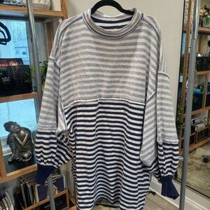 We The Free Striped Oversize Turtleneck Sweater